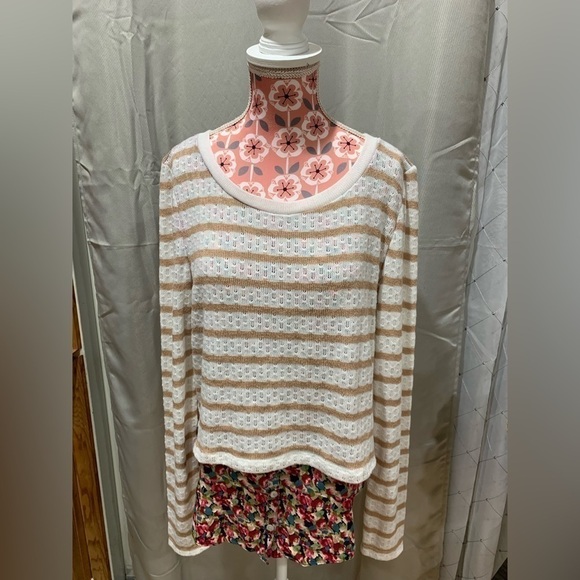 Postmark Anthropologie Ginny Layered Striped Floral Top - Picture 3 of 5